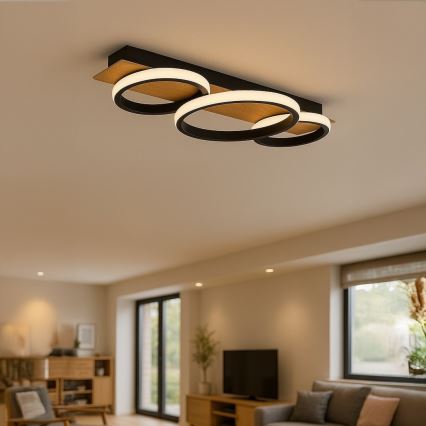 LED laelamp ROWENA LED/18W/230V must/pruun