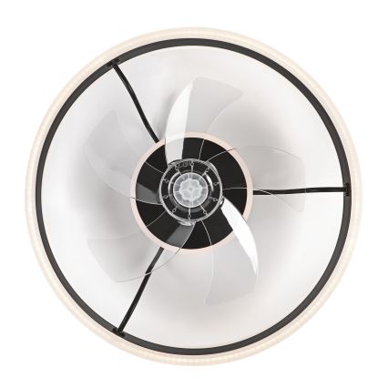 LED reguleeritav laelamp ventilaatoriga APOLLO LED/38W/230V must + kaugjuhtimispult