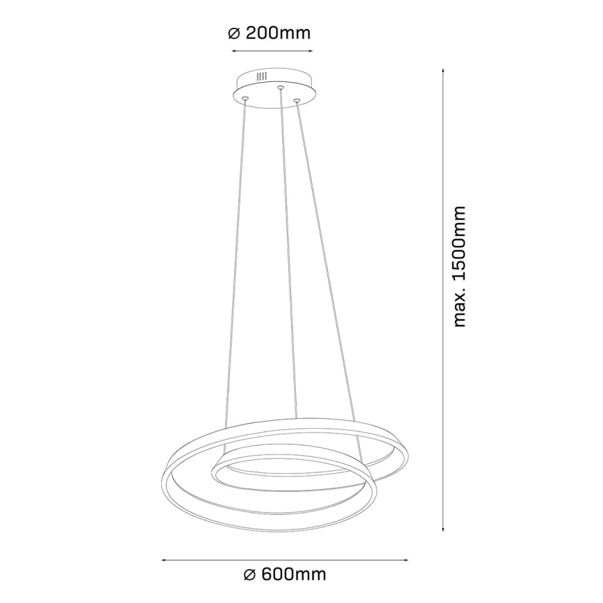 LED-laelühter kaabliga CASHMERE LED/75W/230V Ø 60 cm, valge