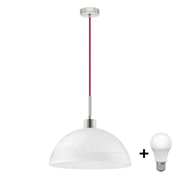 LED laelühter kaablil 1xE27/60W/230V valge/punane