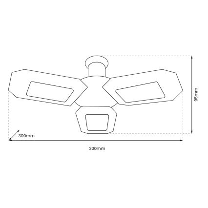 LED Laeprožektor 3xE27/16,7W/230V 4000K