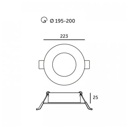 LED laesse paigaldatav valgusti SIGARO LED/24W/230V 3000/4000/6500K läbimõõt 22 cm valge