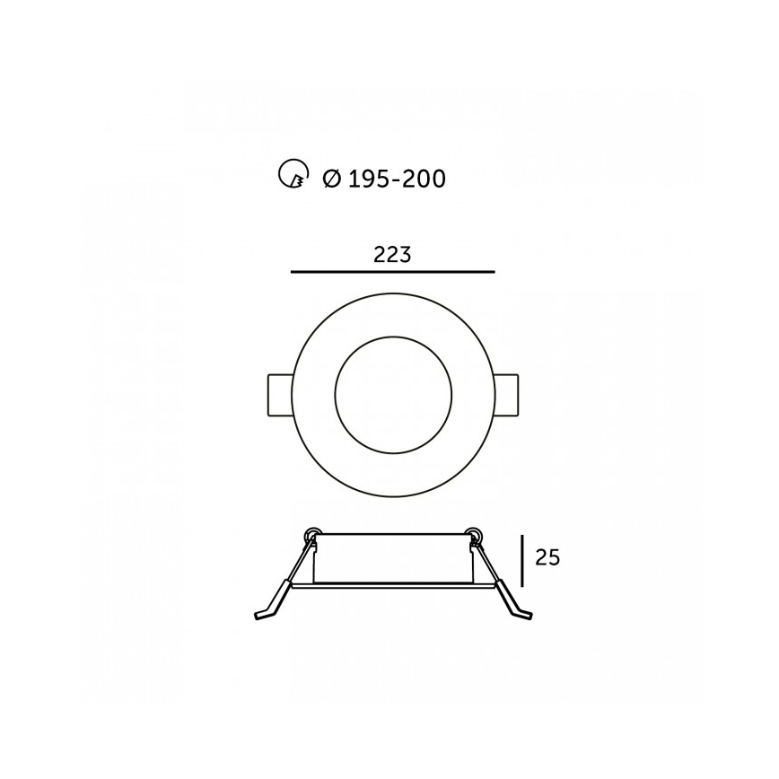 LED laesse paigaldatav valgusti SIGARO LED/24W/230V 3000/4000/6500K läbimõõt 22 cm valge