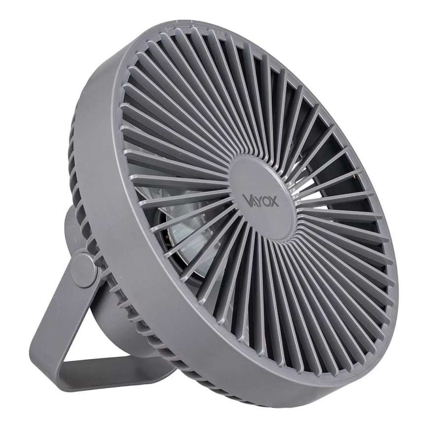 LED Laetav laud ventilaator koos LED valgustusega LED/2W/5V USB 2400 mAh hall