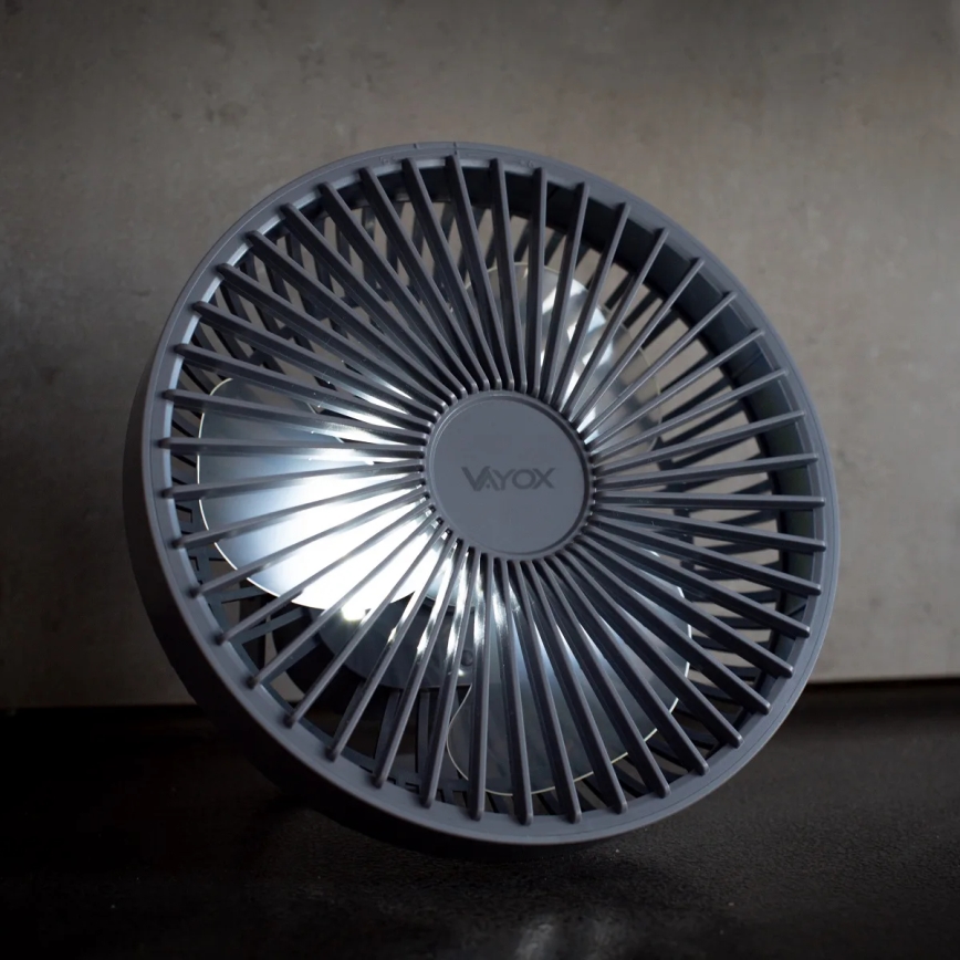 LED Laetav laud ventilaator koos LED valgustusega LED/2W/5V USB 2400 mAh hall