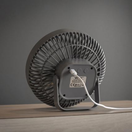 LED Laetav laud ventilaator koos LED valgustusega LED/2W/5V USB 2400 mAh hall
