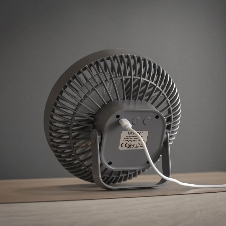 LED Laetav laud ventilaator koos LED valgustusega LED/2W/5V USB 2400 mAh hall