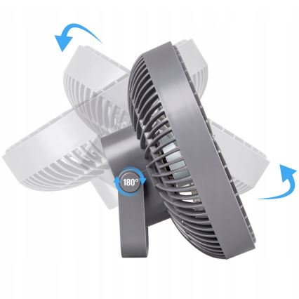 LED Laetav laud ventilaator koos LED valgustusega LED/2W/5V USB 2400 mAh hall