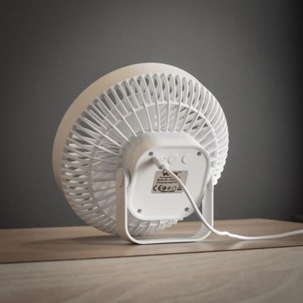 LED Laetav laud ventilaator koos LED valgustusega LED/2W/5V USB 2400 mAh valge