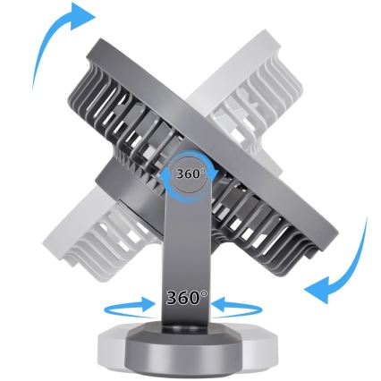 LED Laetav laud ventilaator koos LED valgustusega LED/3W/5V USB 2400 mAh hall