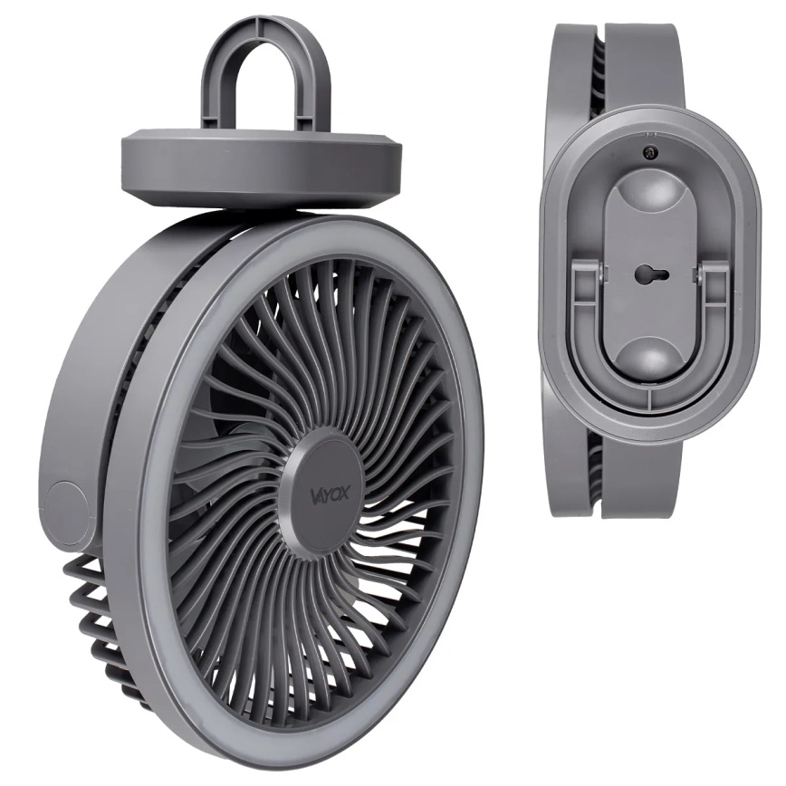LED Laetav laud ventilaator koos LED valgustusega LED/3W/5V USB 2400 mAh hall
