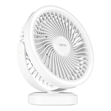 LED Laetav laud ventilaator koos LED valgustusega LED/3W/5V USB 2400 mAh valge