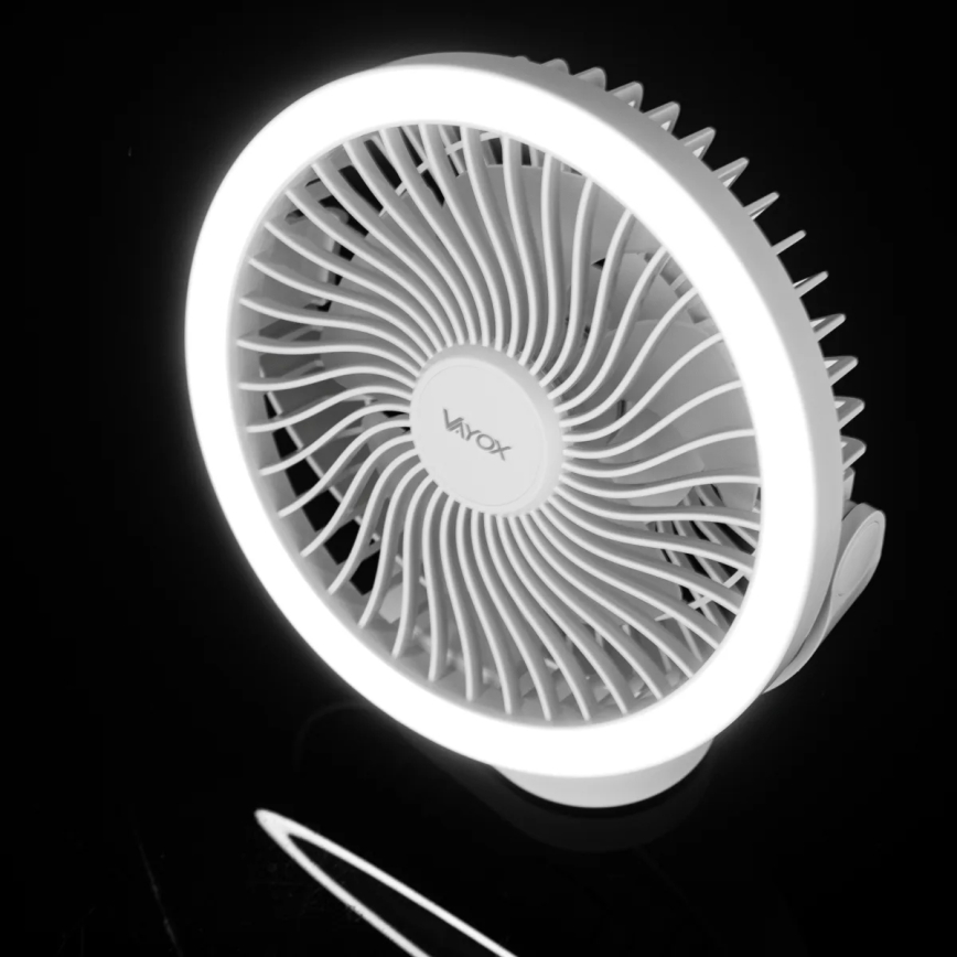 LED Laetav laud ventilaator koos LED valgustusega LED/3W/5V USB 2400 mAh valge