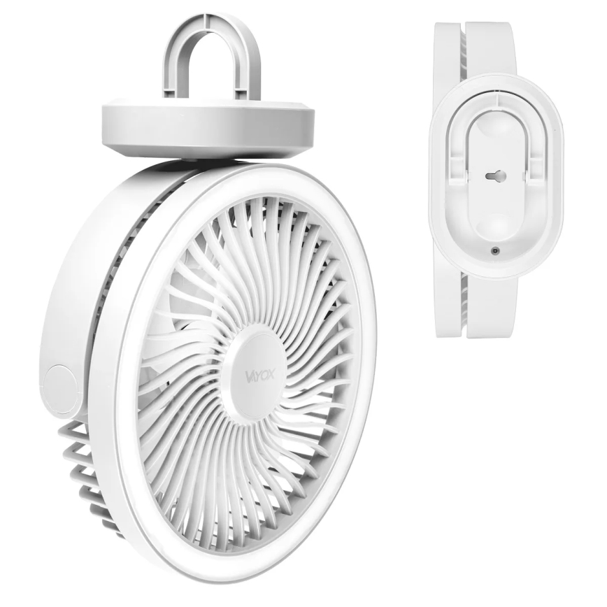 LED Laetav laud ventilaator koos LED valgustusega LED/3W/5V USB 2400 mAh valge