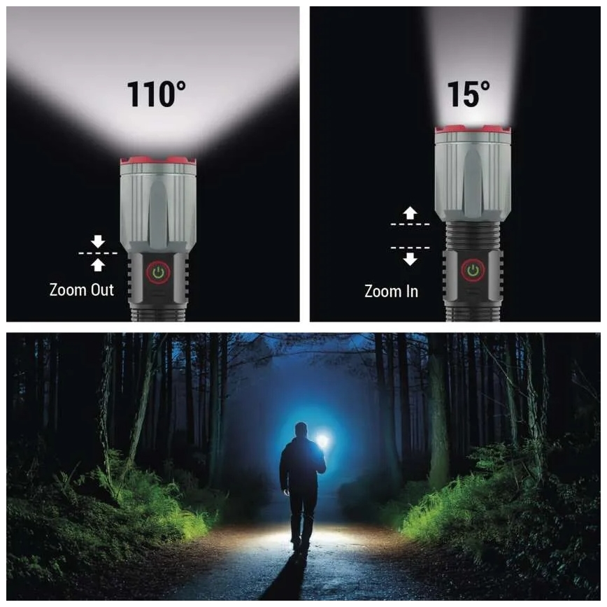 LED laetav metall taskulamp LED/5V 3000 läikiv 5000 mAh IP43