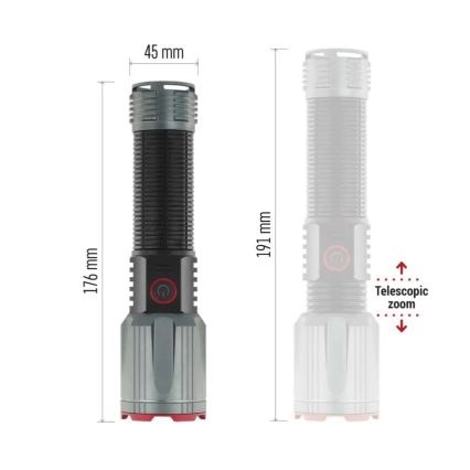 LED laetav metall taskulamp LED/5V 3000 läikiv 5000 mAh IP43