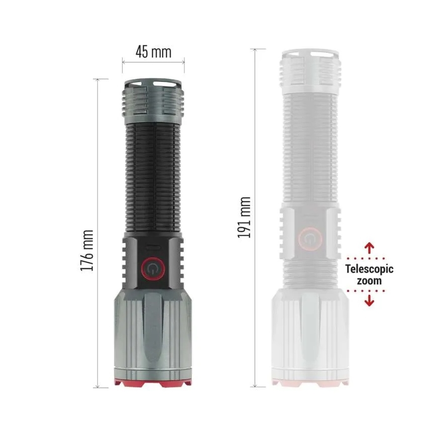 LED laetav metall taskulamp LED/5V 3000 läikiv 5000 mAh IP43