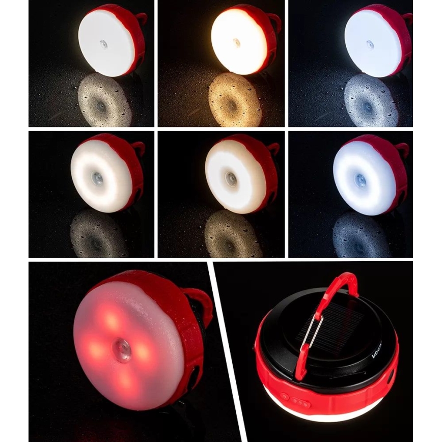 LED Hämardatav laetav päikesepaneeliga taskulamp akupanga funktsiooniga LED/3W/5V 3000/4000/6500K IPX6 500 läikiv 2000 mAh