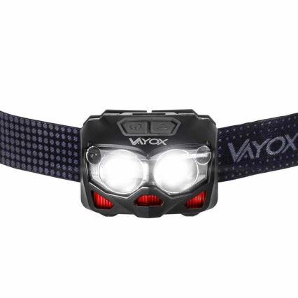 LED Hämardatav laetav pealamp anduriga ja punase tulega 2xLED/5W/5V/3xAAA IP65 500 läikiv 1200 mAh