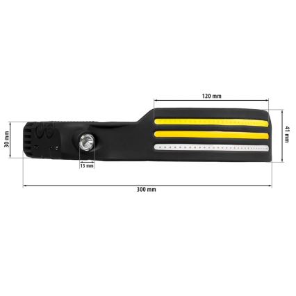 LED Hämardatav laetav pealamp anduriga ja punase tulega 4xLED/5V IP44 300 läikiv 1200 mAh