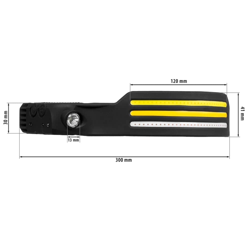 LED Hämardatav laetav pealamp anduriga ja punase tulega 4xLED/5V IP44 300 läikiv 1200 mAh