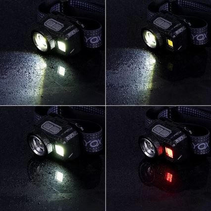 LED Hämardatav laetav pealamp anduriga ja punase tulega LED/6W/5V/3xAAA IP44 500 läikiv 1200 mAh