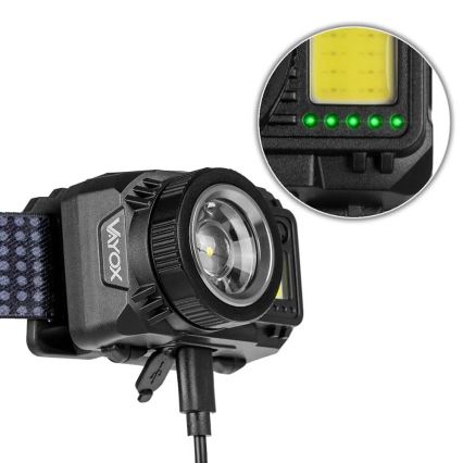 LED Hämardatav laetav pealamp anduriga ja punase tulega LED/6W/5V/3xAAA IP44 500 läikiv 1200 mAh