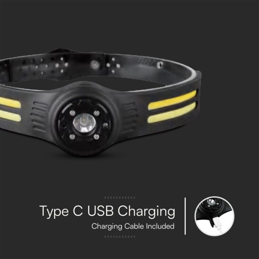 LED Laetav pealamp koos punase tulega USB LED/3W/5V IP43 470 läikiv 5 h 650 mAh