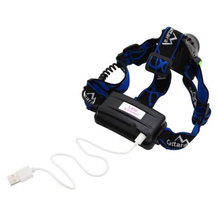 LED Laetav pealamp LED/6W/7,4V 5600 mAh IP44 must/sinine