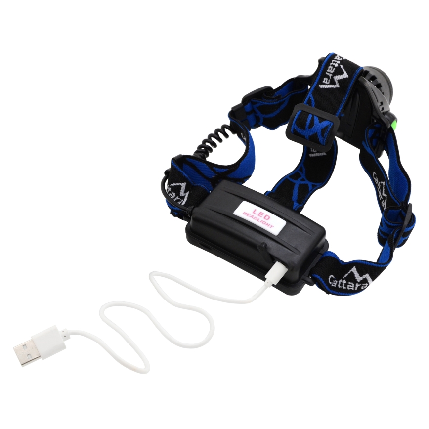 LED Laetav pealamp LED/6W/7,4V 5600 mAh IP44 must/sinine