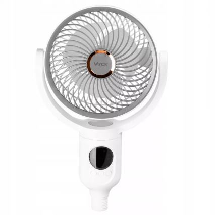 LED-laetav põrandaventilaator LED-valgustusega LED/4,8W/5V USB 7200 mAh valge + kaugjuhtimispult