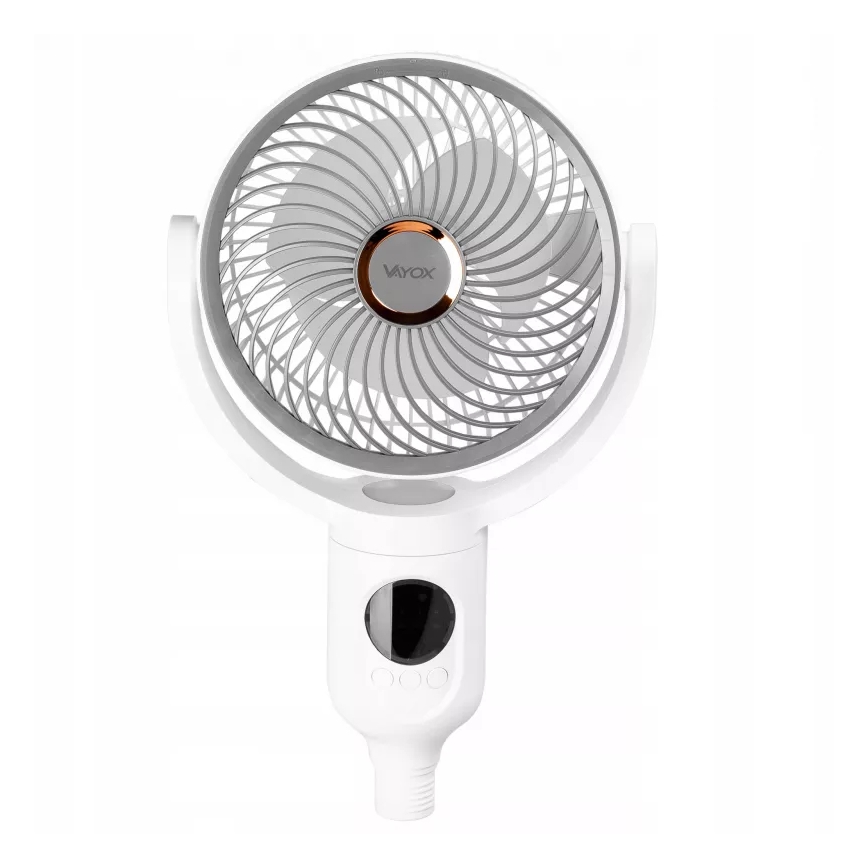 LED-laetav põrandaventilaator LED-valgustusega LED/4,8W/5V USB 7200 mAh valge + kaugjuhtimispult
