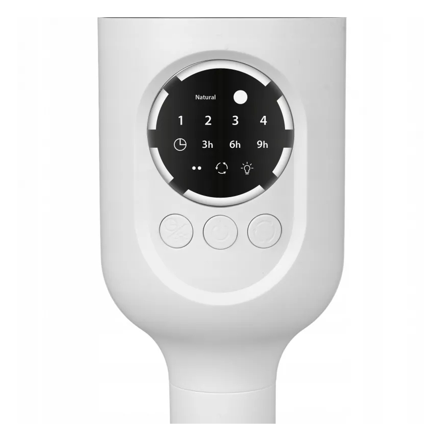 LED-laetav põrandaventilaator LED-valgustusega LED/4,8W/5V USB 7200 mAh valge + kaugjuhtimispult
