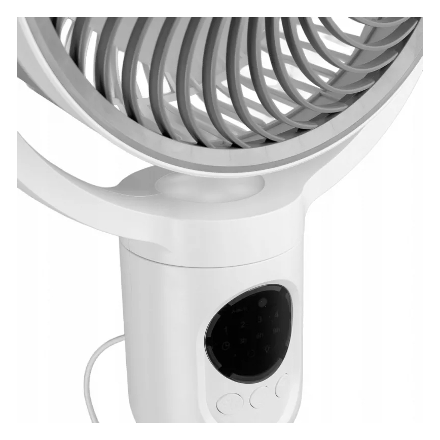 LED-laetav põrandaventilaator LED-valgustusega LED/4,8W/5V USB 7200 mAh valge + kaugjuhtimispult