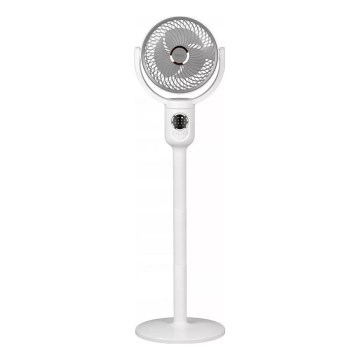 LED-laetav põrandaventilaator LED-valgustusega LED/4,8W/5V USB 7200 mAh valge + kaugjuhtimispult