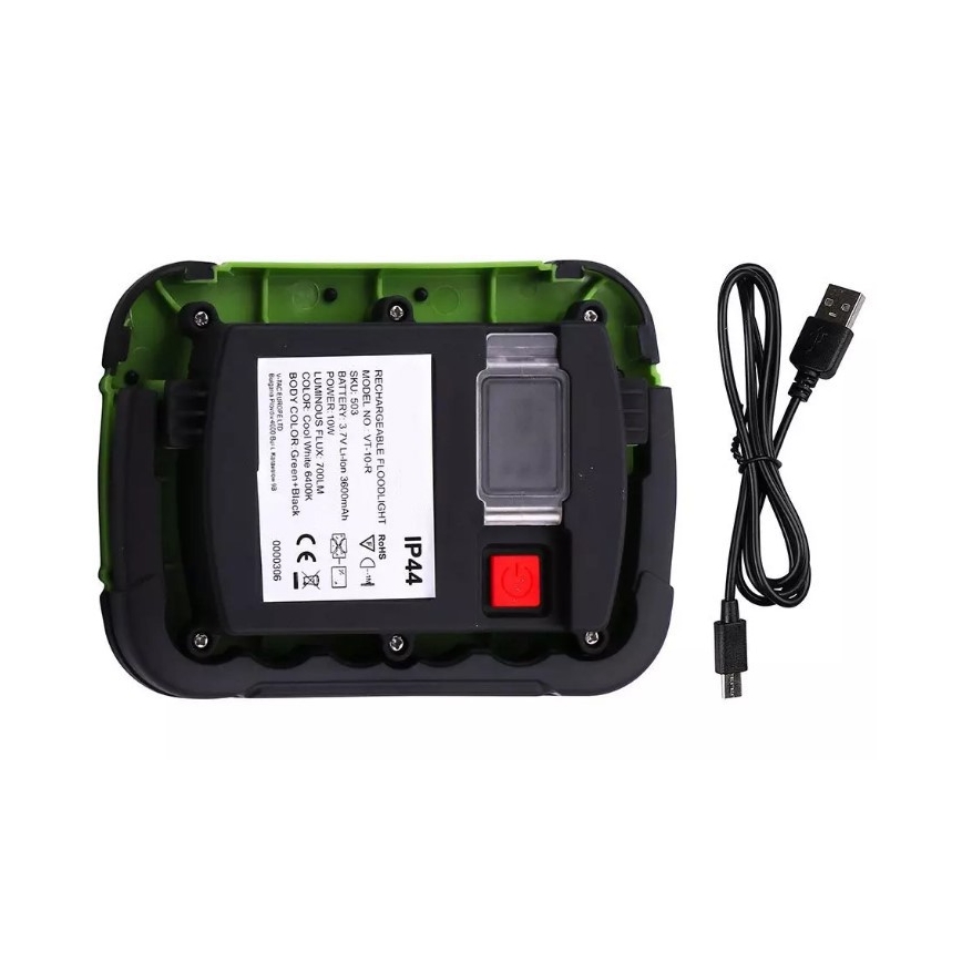 LED Laetav prožektor SAMSUNG CHIP LED/10W/3,7V IP44 4000K roheline