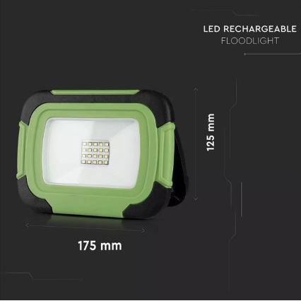 LED Laetav prožektor SAMSUNG CHIP LED/10W/3,7V IP44 4000K roheline