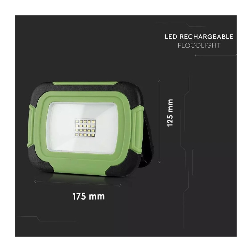 LED Laetav prožektor SAMSUNG CHIP LED/10W/3,7V IP44 4000K roheline