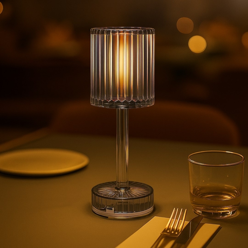 LED laetav puutetundlik lauavalgusti SIMPLE LED/1W/5V 3000-6000K 2400 mAh suitsuhall
