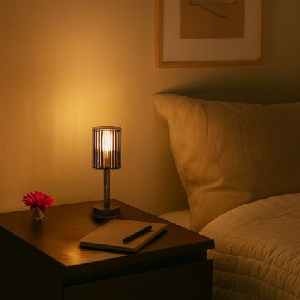 LED laetav puutetundlik lauavalgusti SIMPLE LED/1W/5V 3000-6000K 2400 mAh suitsuhall