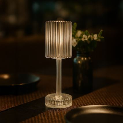 LED laetav puutetundlik lauavalgusti SIMPLE LED/1W/5V 2400 mAh 3000-6000K läbipaistev
