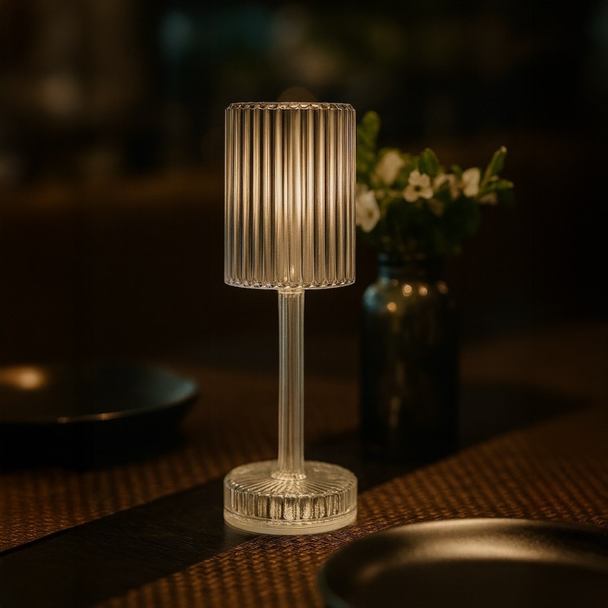 LED laetav puutetundlik lauavalgusti SIMPLE LED/1W/5V 2400 mAh 3000-6000K läbipaistev