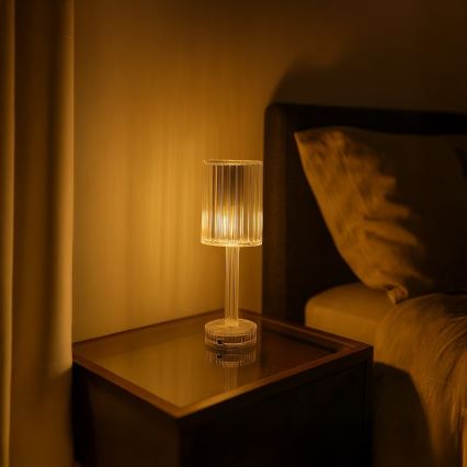 LED laetav puutetundlik lauavalgusti SIMPLE LED/1W/5V 2400 mAh 3000-6000K läbipaistev