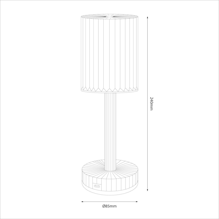 LED laetav puutetundlik lauavalgusti SIMPLE LED/1W/5V 2400 mAh 3000-6000K läbipaistev