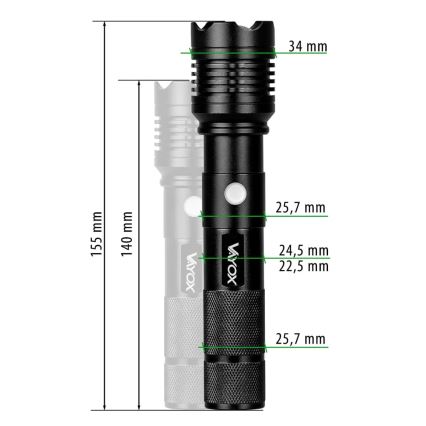 LED Laetav taskulamp LED/10W/5V IPX4 800 läikiv 1200 mAh
