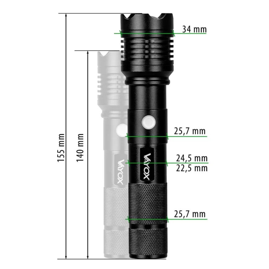 LED Laetav taskulamp LED/10W/5V IPX4 800 läikiv 1200 mAh
