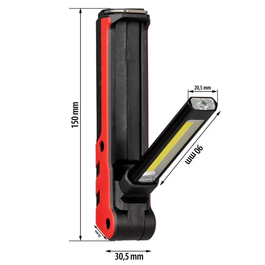 LED Laetav taskulamp LED/5W/5V IPX2 360 läikiv 2000 mAh
