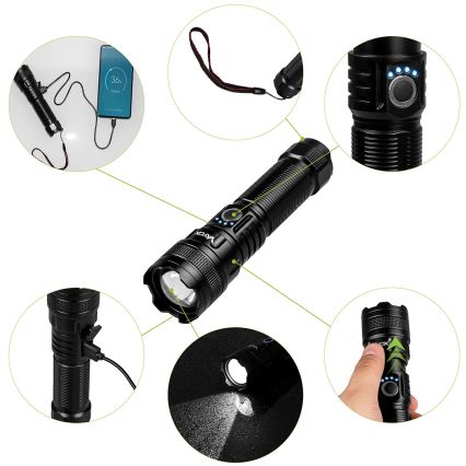 LED reguleeritav laetav taskulamp powerbanki funktsiooniga LED/10W/5V IPX4 600 lm 2000 mAh