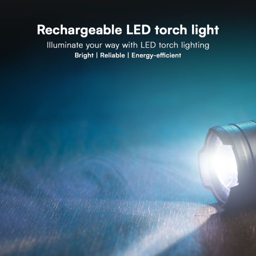 LED Laetav taskulamp USB LED/10W/5V IP54 2000 mAh 1000 läikiv