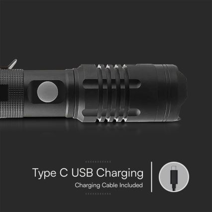 LED Laetav taskulamp USB LED/10W/5V IP54 2000 mAh 1000 läikiv
